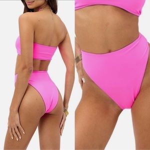 Frankie’s Bikini’s High Waisted Bottoms in color Watermelon